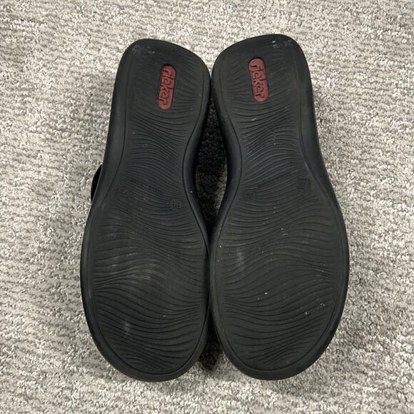 Rieker Daisy Shoes Women's 39 US 8 Mary Jane Antistress Leather Black Strappy - Picture 9 of 10